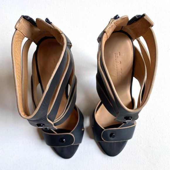 L.A.M.B. Black Leather Sandals (with box) - Picture 6 of 7